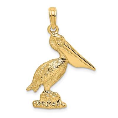 Pelican Standing Charm 14k Gold 2-D K7786, MPN: K7786, 191101010101