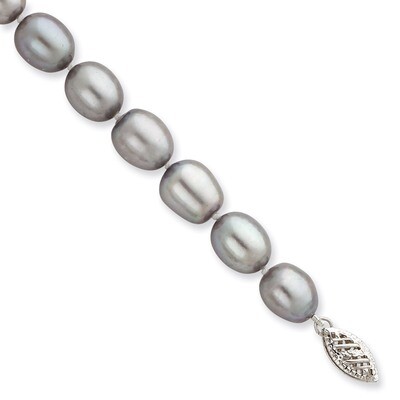 8-9mm Grey Cultured Pearl Bracelet 14k White Gold XF415-7.25, MPN: XF415-7.25, 883957414942