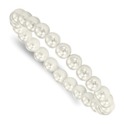 Majestick 7-8Mm White Shell Pearl Stretch Bracelet QMJB78W, MPN: QMJB78W, 886774109237