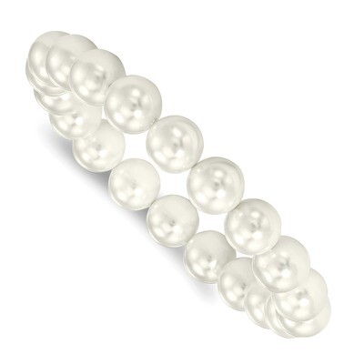 Majestick 10-11Mm White Shell Pearl Stretch Bracelet QMJB105W, MPN: QMJB105W, 886774117874