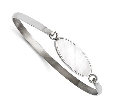 Polished Oval Mother of Pearl Bracelet - Stainless Steel SRB1398 by Chisel, MPN: SRB1398, 191101382…