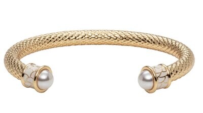 Halcyon Days Salamander Pearl Gold Torque Bangle Bracelet BRSAL05STG, MPN: BRSAL05STG,