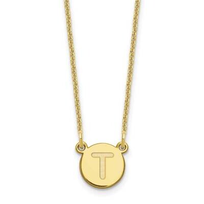 Tiny Circle Block Initial Letter T Necklace 10k Gold 10XNA722Y/T, MPN: 10XNA722Y/T,