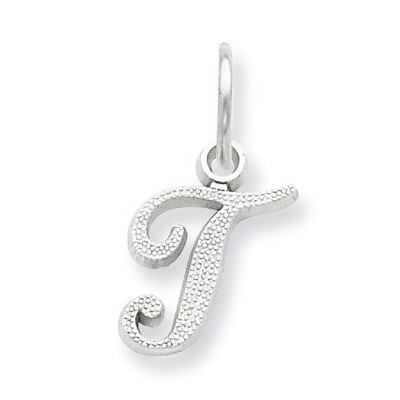 Casted Initial T Charm 14k white Gold WCH138-T, MPN: WCH138-T, 883957133577