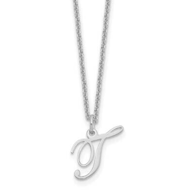 Letter T Initial Necklace 10k White Gold 10XNA756W/T, MPN: 10XNA756W/T,