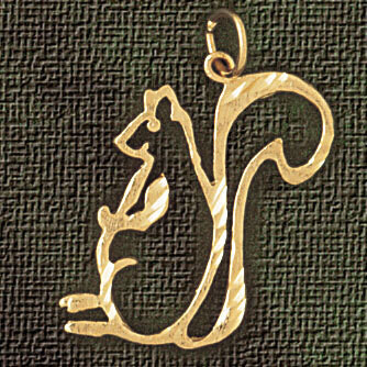 Dazzlers Jewelry Squirrel Pendant Necklace Charm Bracelet in Yellow, White or Rose Gold 2706, MPN: …