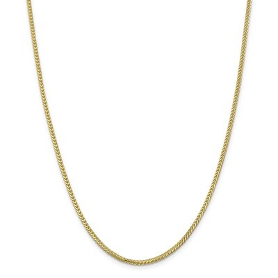 30 Inch 2.0mm Franco Chain 10k Gold 10FR065-30, MPN: 10FR065-30, 191101597091