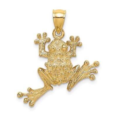 Textured Frog Charm 14k Gold 2-D K6552, MPN: K6552, 637218048816