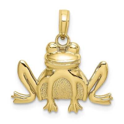 Sitting Frog Charm 10k Gold Textured 10K6475, MPN: 10K6475,
