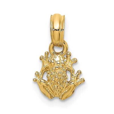 Textured Miniature Frog Charm 14k Gold 2-D K6551, MPN: K6551, 637218048076