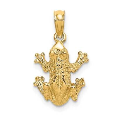 Textured Top View Frog Charm 14k Gold 2-D K6517, MPN: K6517, 637218001538