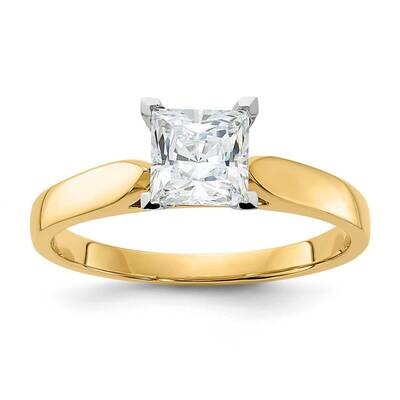 10k Gold CZ 5.5mm Engagement Ring RDS1875EQ4/CZ-0YCZ