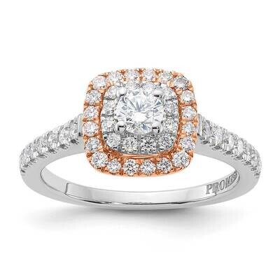 14k White and Rose Gold Polished Halo Engagement Ring RDS2109ER4025FCZ-4W