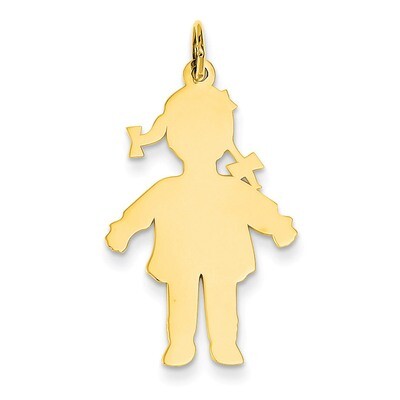 Plain Polished Large Girl Charm 14k Gold M116, MPN: M116, 883957478340