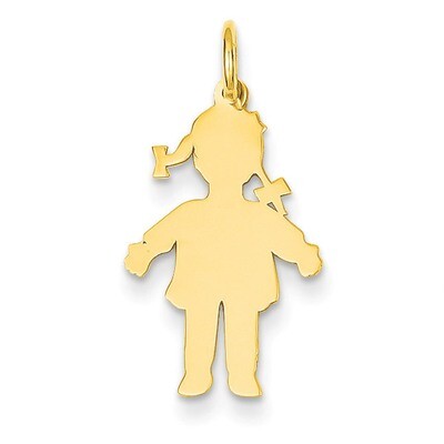 Plain Polished Small Girl Charm 14k Gold M101, MPN: M101, 883957532172