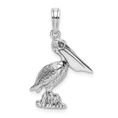 2-D Standing Pelican Charm 14k White Gold K3118W, MPN: K3118W, 637218169597