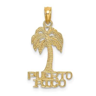 Flat Puerto Rico Under Palm Tree Charm 14k Gold K7817, MPN: K7817, 637218040360