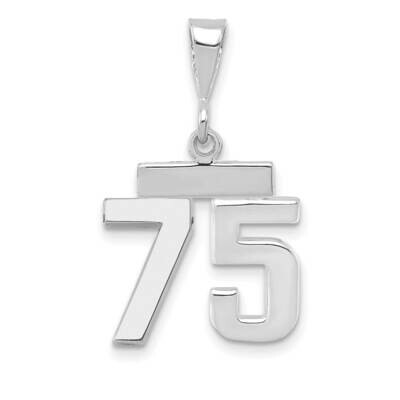 Number 75 Charm 14k White Gold Polished Small WSP75, MPN: WSP75, 196904074701