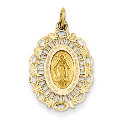 Miraculous Medal Charm 14k Gold XR331, MPN: XR331, 886774620114