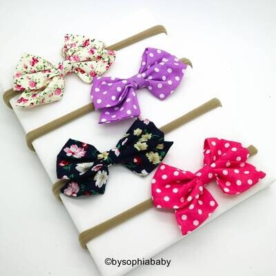Baby Linen Bows Linen School Girl Bow Baby Bow Headband Newborn Baby Bows Baby Nylon Headband Linen…