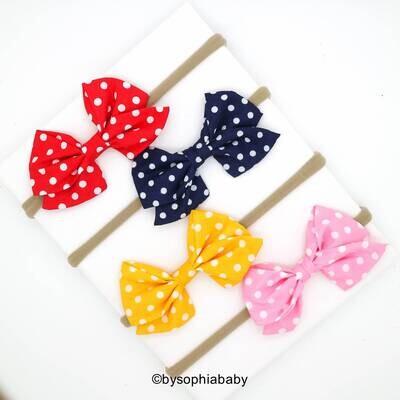 Baby Linen Bows Linen School Girl Bow Dots Baby Bow Headband Newborn Baby Bows Baby Headband Linen …