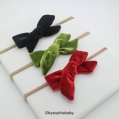 Baby Velvet Bows Baby Velvet Christmas Headbands Baby Shower Gift Baby Girl Hair Bows Baby headband…
