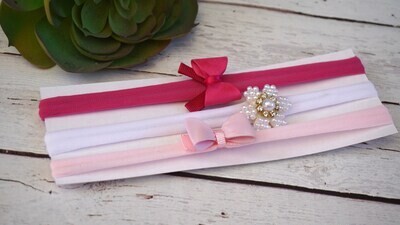 Small Newborn headband Set of 3 Baby bow headband set Baby Shower Gift newborn girl gift Baby bows …