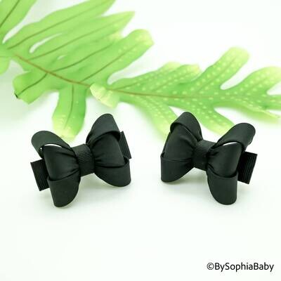 Black Baby Bow Pig Tail Baby Bow Black Baby Hair Bow Small Baby Bow Flower Girl Bow Baby Shower Gif…