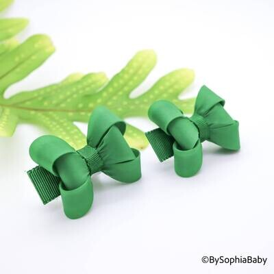 Green Baby Bow Pig Tail Baby Bow Green Baby Hair Bow Small Baby Bow Flower Girl Bow Baby Shower Gif…