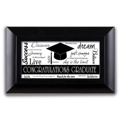 Graduation Sentiment Black Finish Black Cap Music Box GM14480, MPN: GM14480, 633303161859