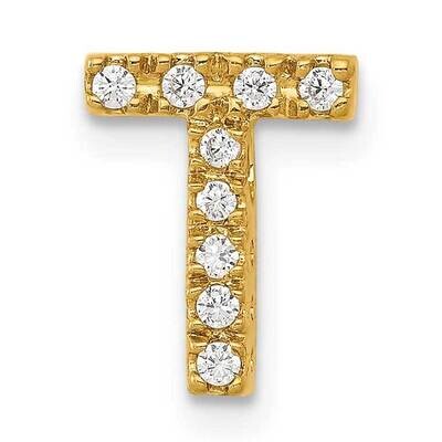 Initial T Charm 14k Gold Diamond PM5221T-010-YA, MPN: PM5221T-010-YA, 191101543937
