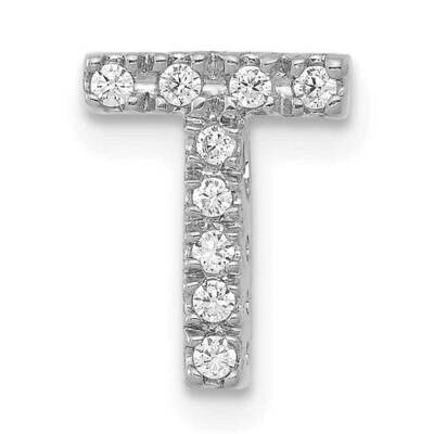 Initial T Charm 14k White Gold Diamond PM5221T-010-WA, MPN: PM5221T-010-WA, 196904088272
