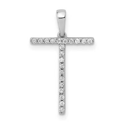 Initial T Pendant 14k White Gold Diamond PM5222T-007-WA, MPN: PM5222T-007-WA, 883957134468