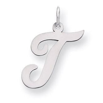 Script Initial T Charm Sterling Silver QC5084T, MPN: QC5084T, 883957031132