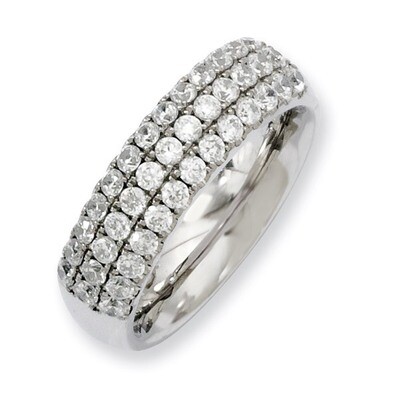 Multi-row Synthetic Diamond Ring Titanium TB374-6, MPN: TB374-6, 191101371950