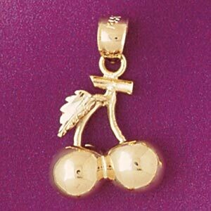 Dazzlers Jewelry Cherry Fruit 3D Pendant Necklace Charm Bracelet in Yellow, White or Rose Gold 6870…