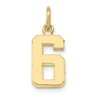 Polished Number 6 Charm 10k Gold Casted Small 10SP06, MPN: 10SP06,