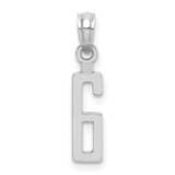 Number 6 Block Charm 10k White Gold 10NUW06, MPN: 10NUW06,