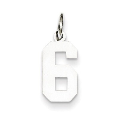 Charm Number 6 Sterling Silver Polished QSS06, MPN: QSS06, 883957101538