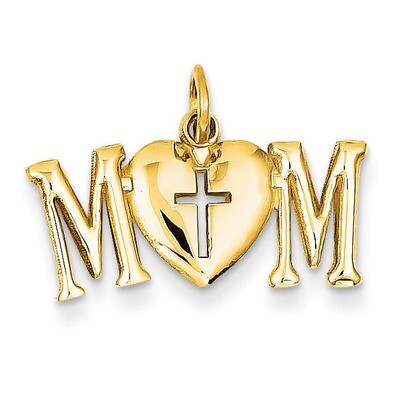 Mom with Cross Charm 14k Gold Polished C2856, MPN: C2856, 886774088891