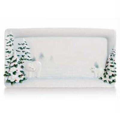Franz Porcelain Curious Discovererpolar Bear Rectangular Sandwich Tray FZ02212, MPN: FZ02212,