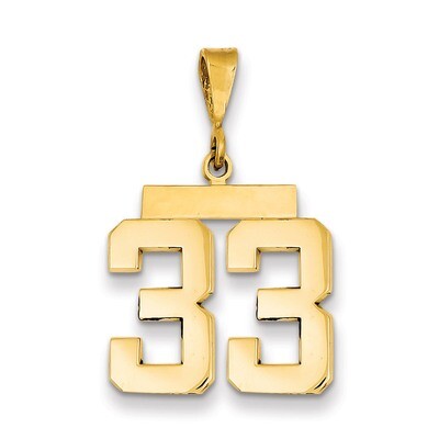Number 33 Charm 14k Gold Medium Polished MP33, MPN: MP33, 883957135274