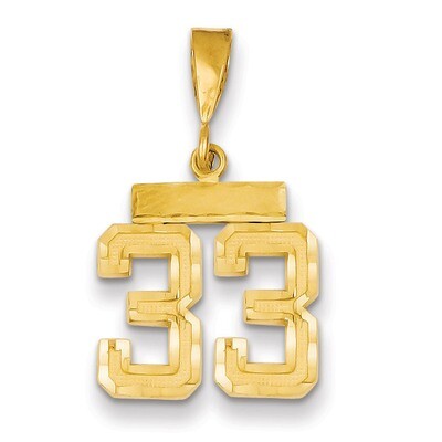 Number 33 Charm 14k Gold Small Diamond-cut SN33, MPN: SN33, 883957104263