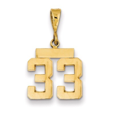 Small Polished Number 33 Charm 14k Gold SP33, MPN: SP33, 191101371721