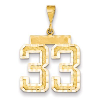 Number 33 Charm 14k Gold Large Diamond-cut LN33, MPN: LN33, 883957122243