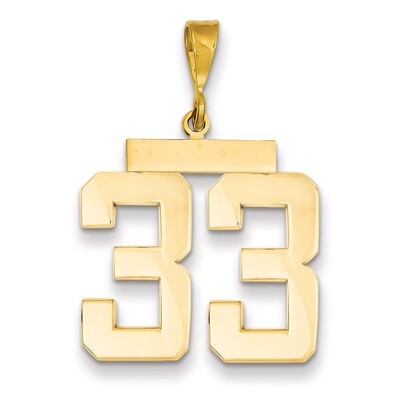 Number 33 Charm 14k Gold Large Polished LP33, MPN: LP33, 883957066943