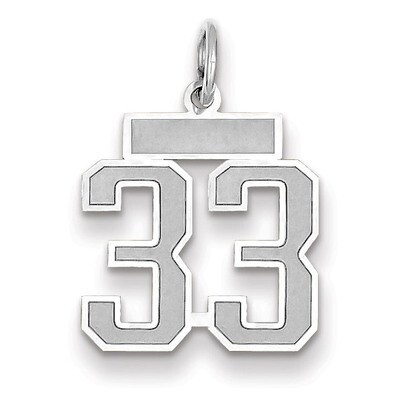 Number 33 Charm Small Satin 14k white Gold WSS33, MPN: WSS33, 883957071411