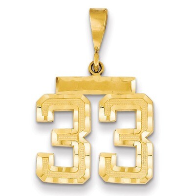 Number 33 Charm 14k Gold Medium Diamond-cut  MN33, MPN: MN33, 883957318271