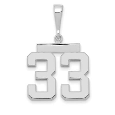 Number 33 Charm 14k White Gold Polished Medium WMP33, MPN: WMP33, 196904075968