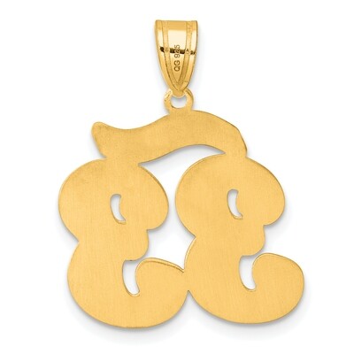 Script Number 33 Pendant 14k Gold Polished SCN33, MPN: SCN33, 196904078457